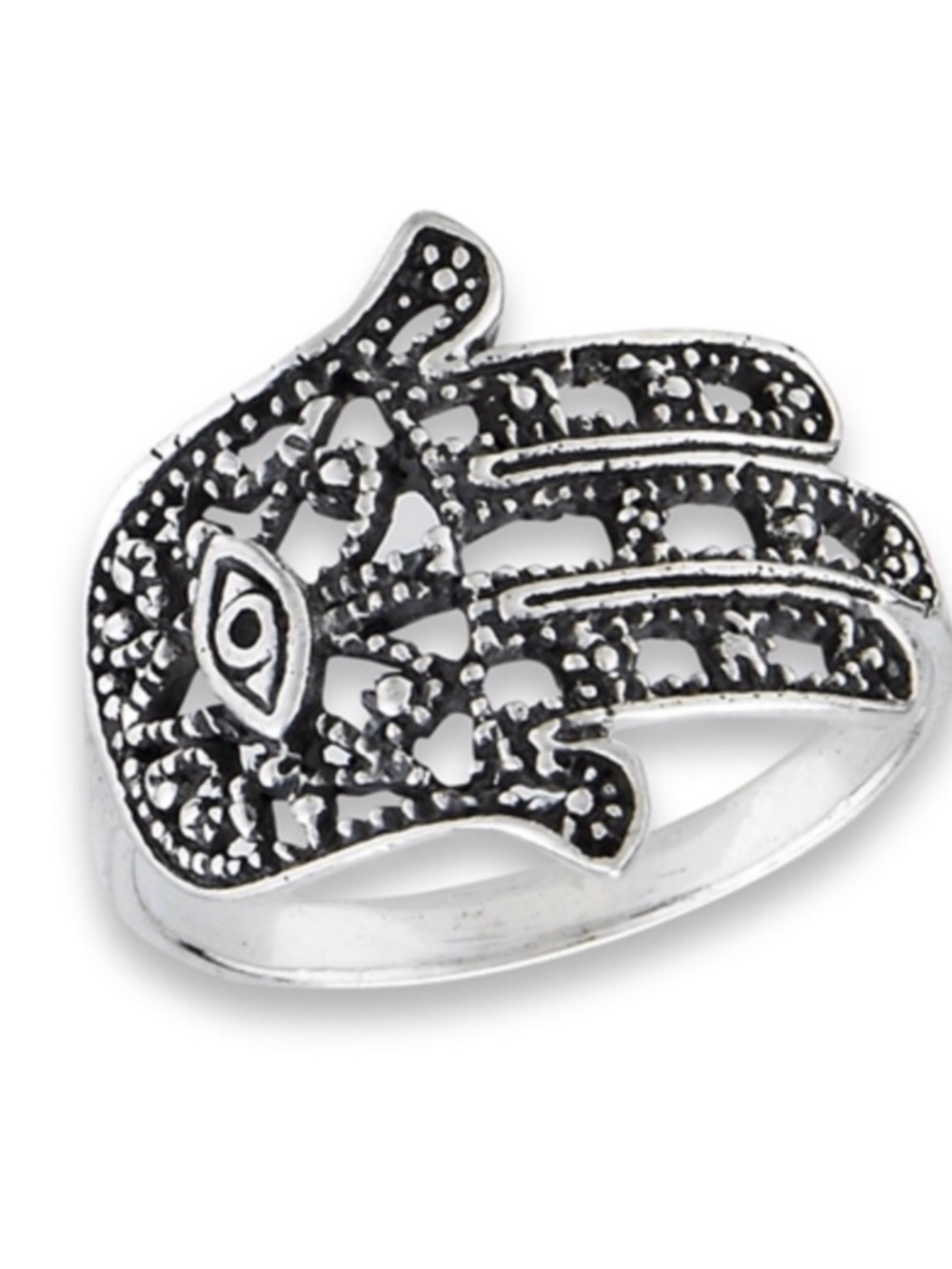 Sterling Silver Hand Of Fatima Ring sizes 6, 7, 8, & 9